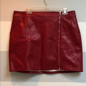 NWT Express Red “Leather” Skirt
